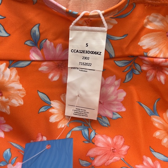 Girls Faded Night Blooming Smocked One Piece Swimsuit Size 5 - Picture 7 of 8